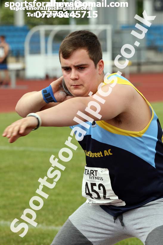 Mens under-20s shot, Northern Senior and Under-20s Champs., Sports City, Manchester. Photo: David T. Hewitson/Sports for All Pics